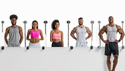 Newsletter signup illustration featuring fitness and health professionals Newsletter signup illustration featuring fitness and health professionals